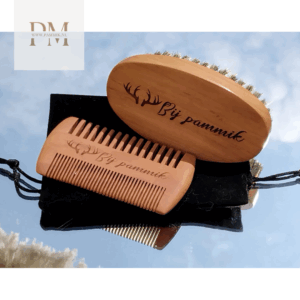 baardborstel en kam set met opberghoes